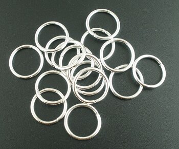 Jump Rings, 16x1.5mm - Silver