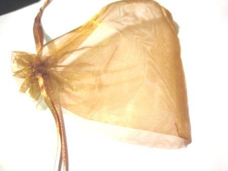 Organza bag 9x13cm,, brown