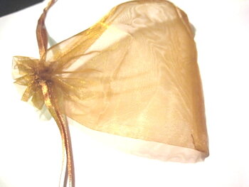 Organza bag 9x13cm,, brown