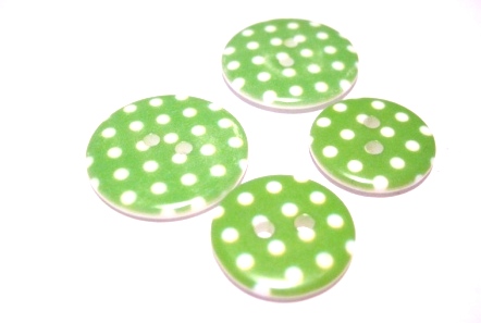 Wood buttons, 15mm  green - 2
