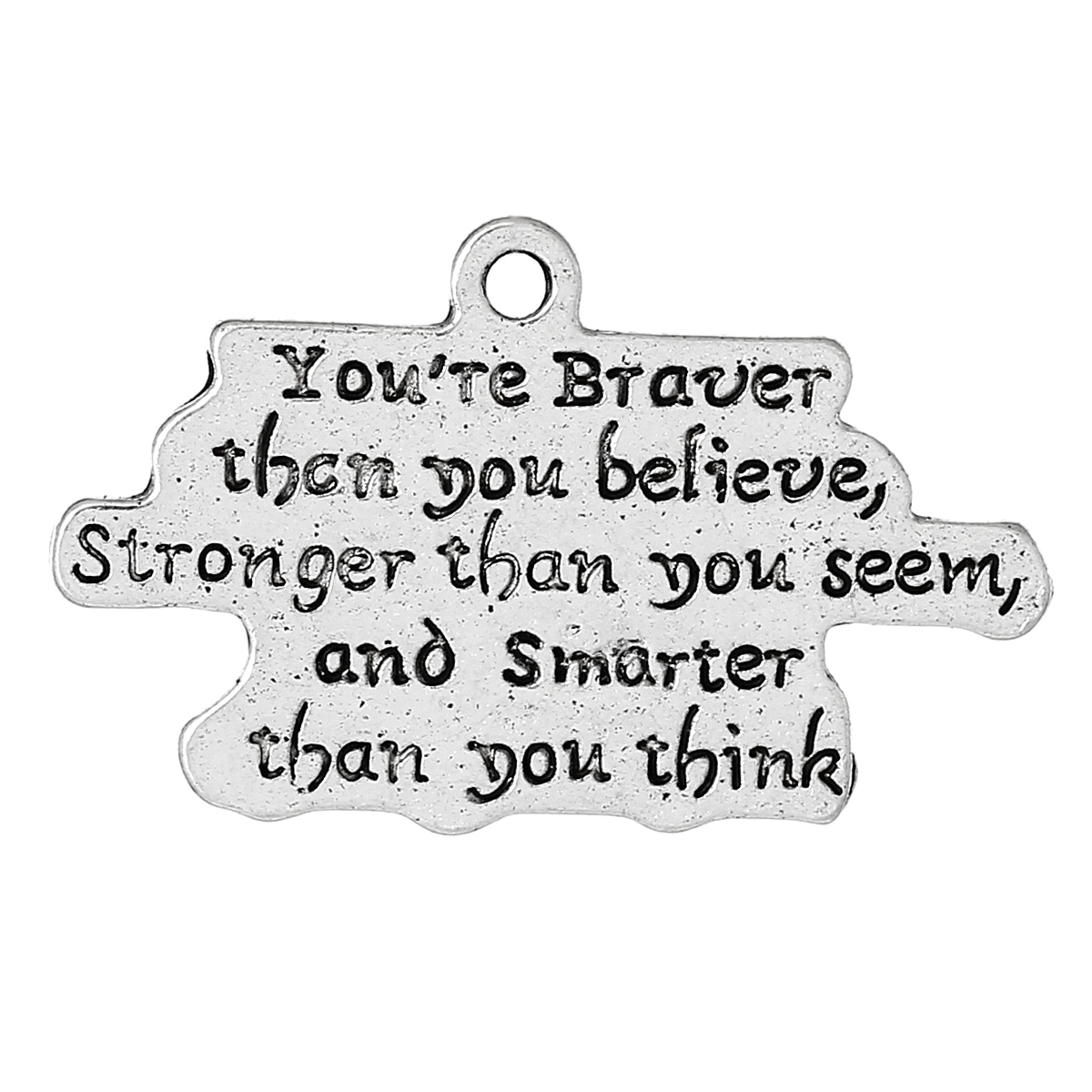 Texthänge/ Budskap, Silver "You´re braver...."