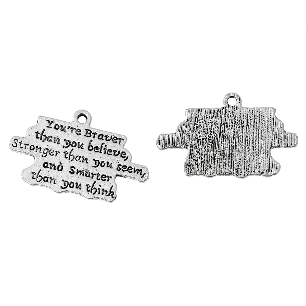 Texthänge/ Budskap, Silver "You´re braver...." - 2