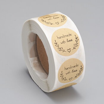 Etikett/ Klisterlapp "Handmade with love",  Blad  20 st