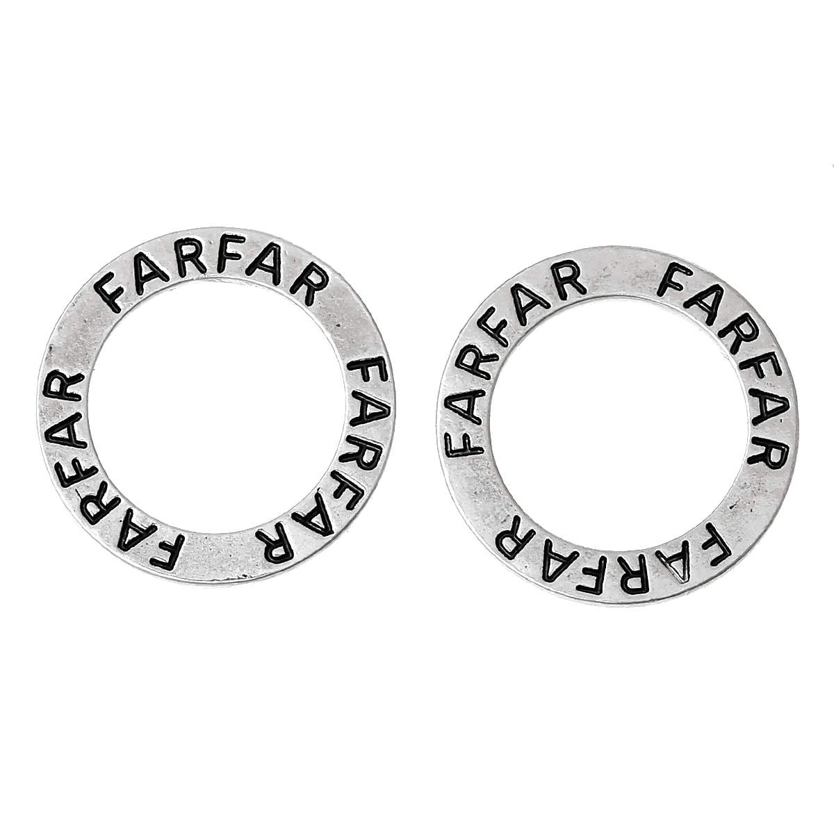 Budskapsring, silver  "FARFAR" 