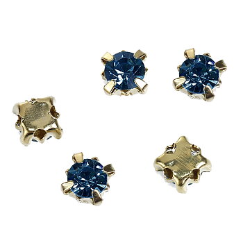 Montees, sewons. 4mm Gold - Peacock