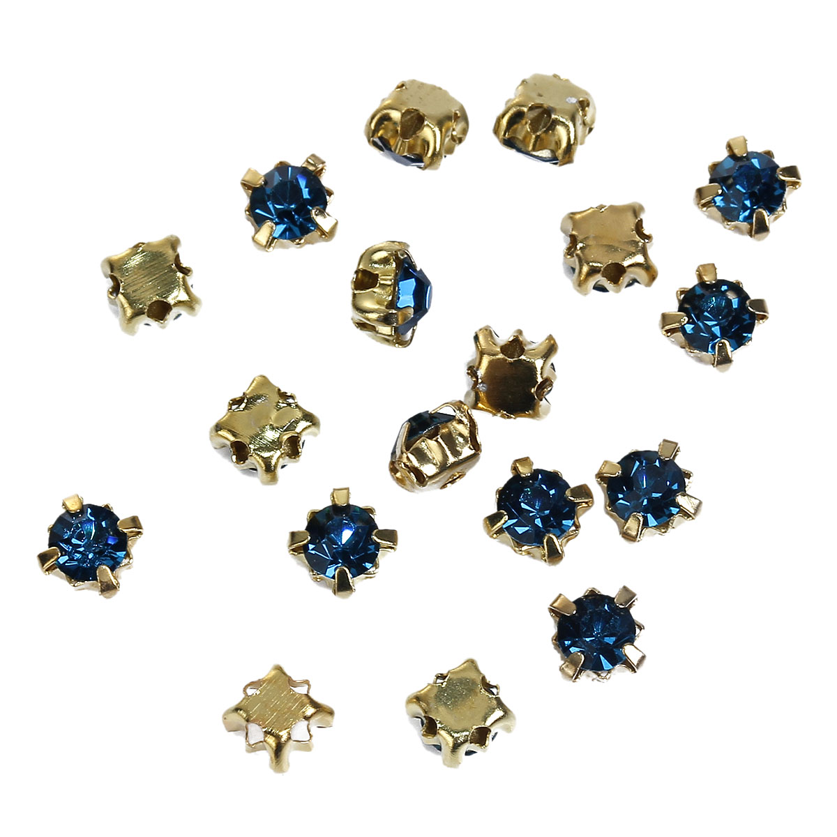 Montees / krysspärlor / Sew-ons. 4mm  Guld - Peacock - 2