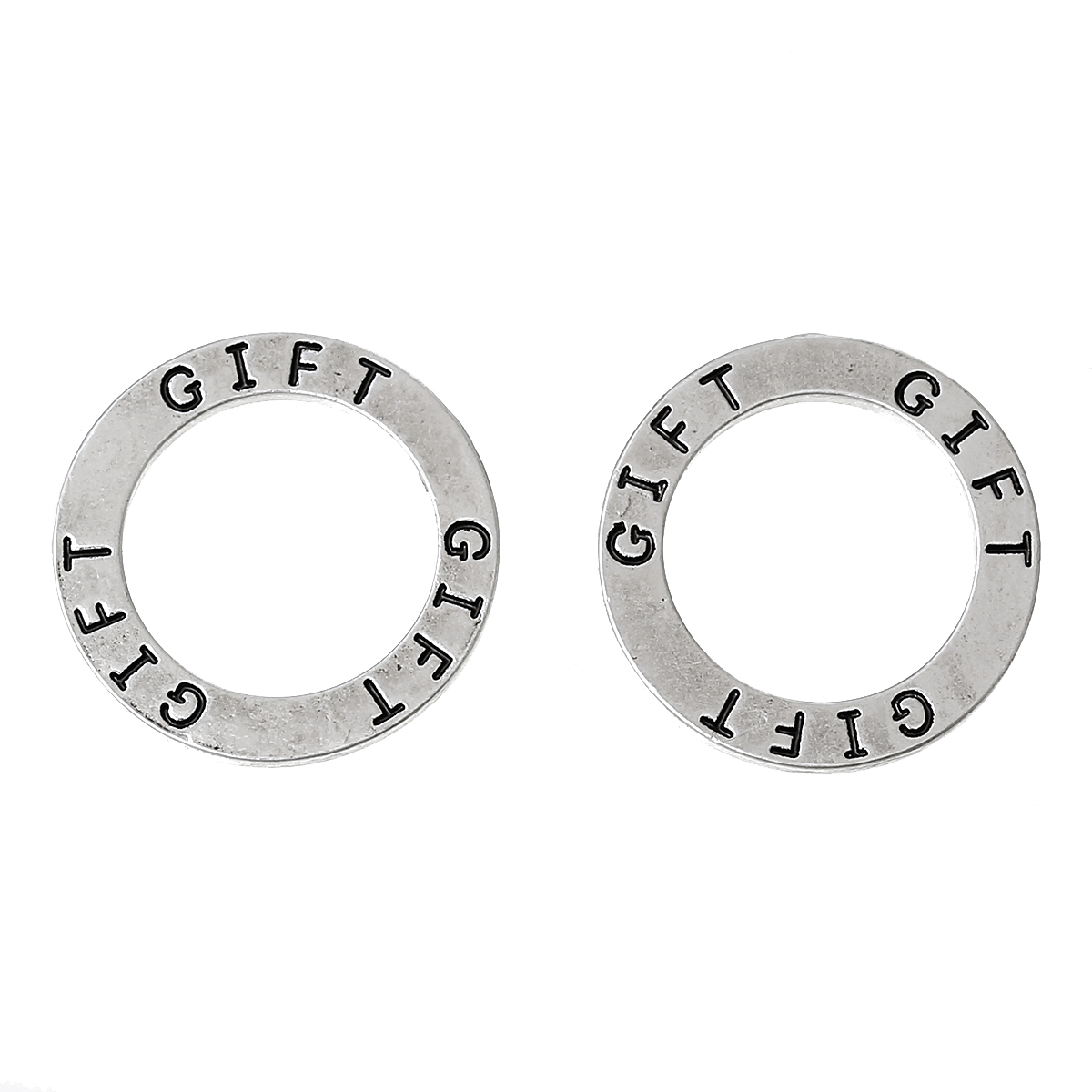 Budskapsring, silver  "GIFT" 