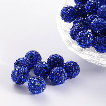 Polymer clay bead 10mm,  Sapphire 