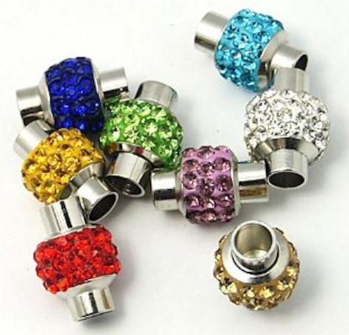 Magnetclasp shamballa   GREEN, 7mm Pave Clay,