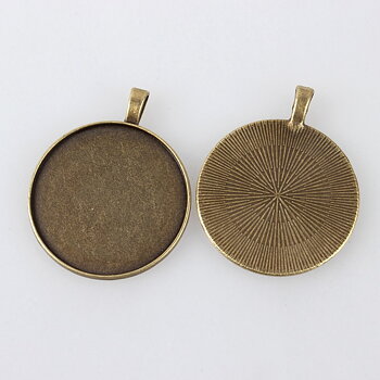 Cabochon Setting , Bronze round 35mm
