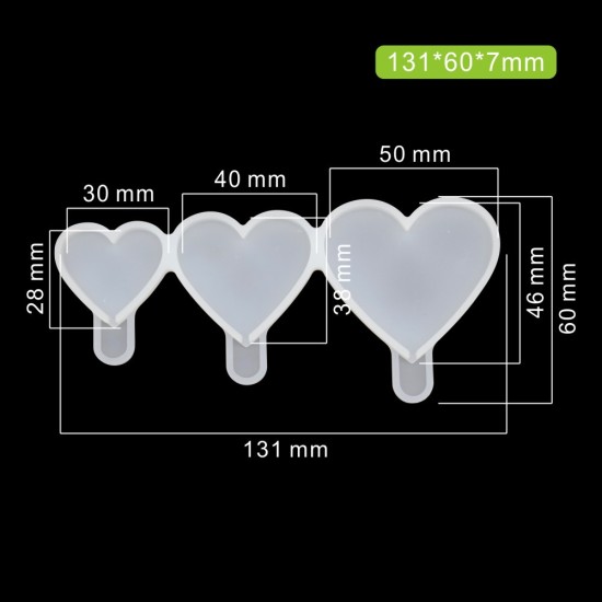 Silicone Resin Mold hearts lollipop Icecrea, - 2