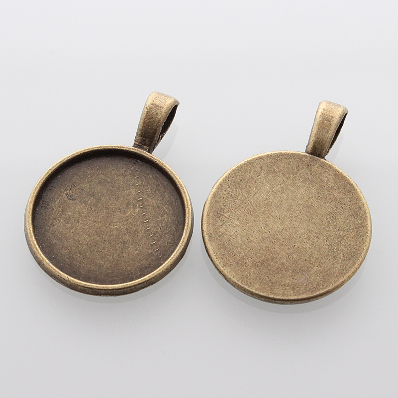 Cabochon Setting , Bronze round 20mm