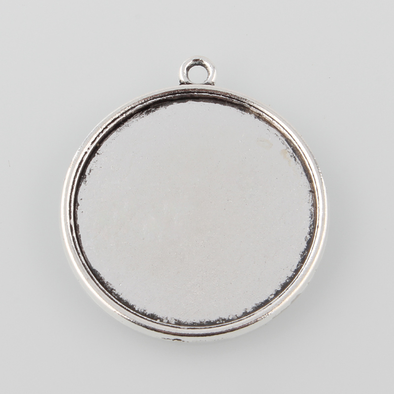 Cabochon Setting / Charm round silver 25mm