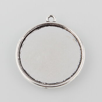 Cabochon Setting / Charm round silver 25mm