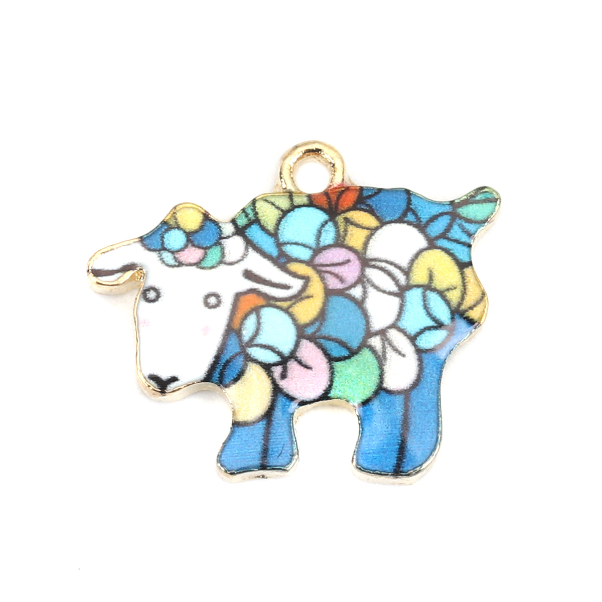 Charm enameld Sheep, blue