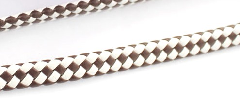 Braided leather, 9.5 x4mm, 20cm. brown - 2