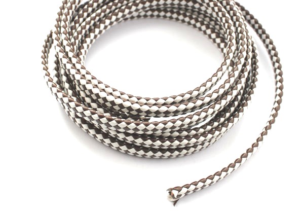 Braided leather, 9.5 x4mm, 20cm. brown