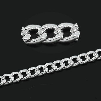 Smal kedja stängda länkar, 2x1,5mm, 1m