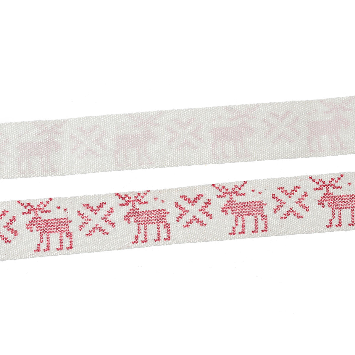 Cotton ribbon .  Reindeer 15mm