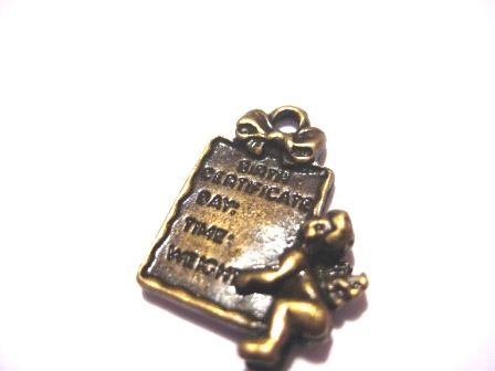 Charm,  Birth bronze plated, - 2