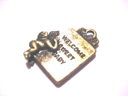 Charm,  Birth bronze plated,