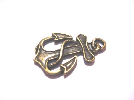 Charm, Small Anchor bronze plated, 2