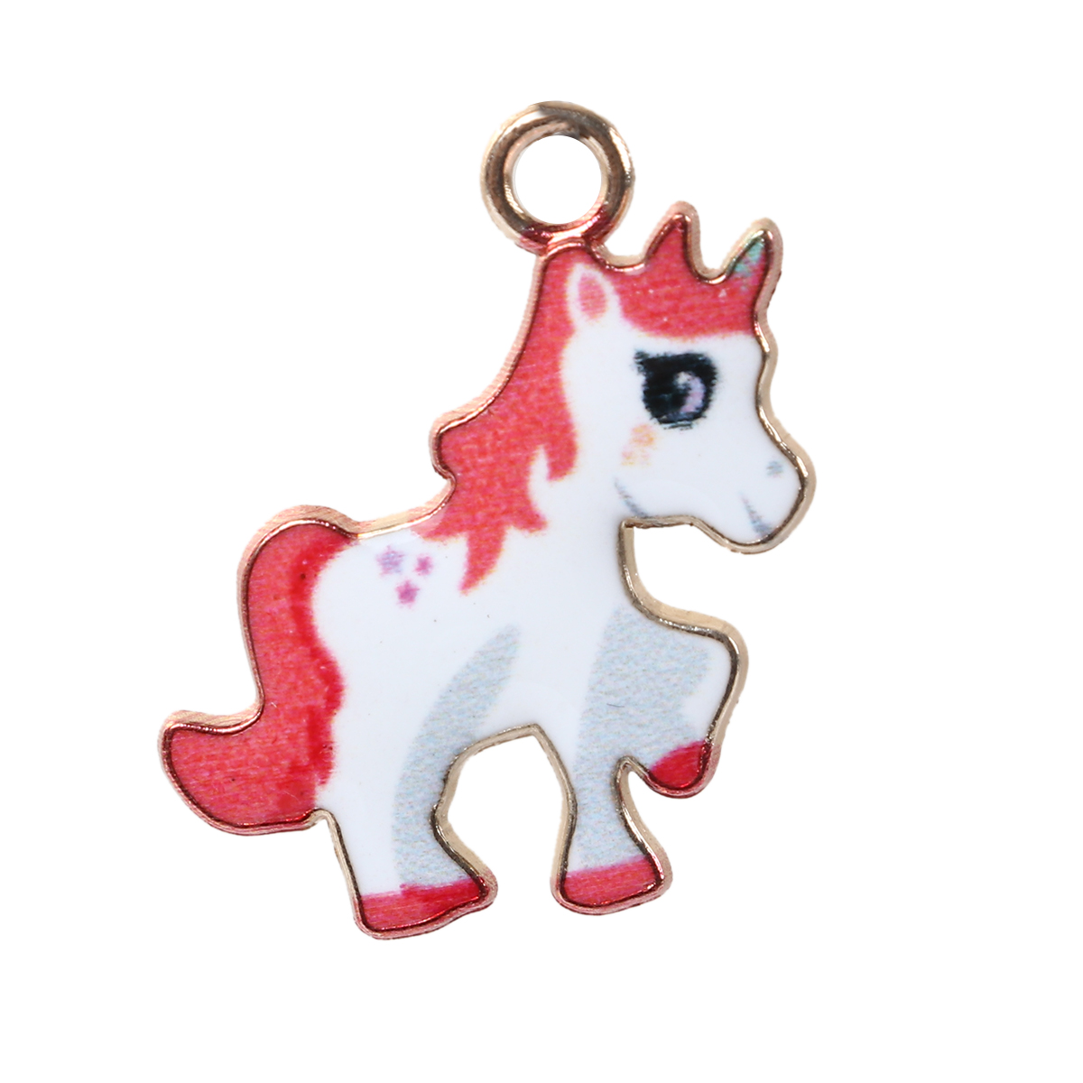 Charm horse  , enameld Red