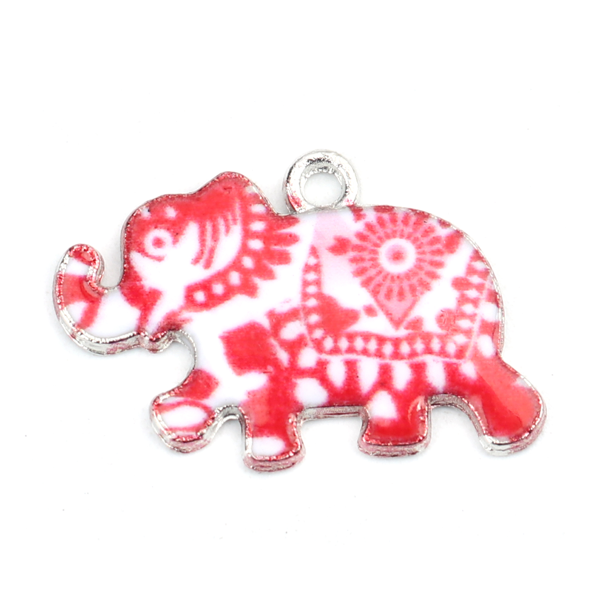Charm enameld Elephant red
