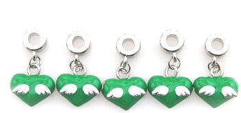 Bead / pendant - enamel heart