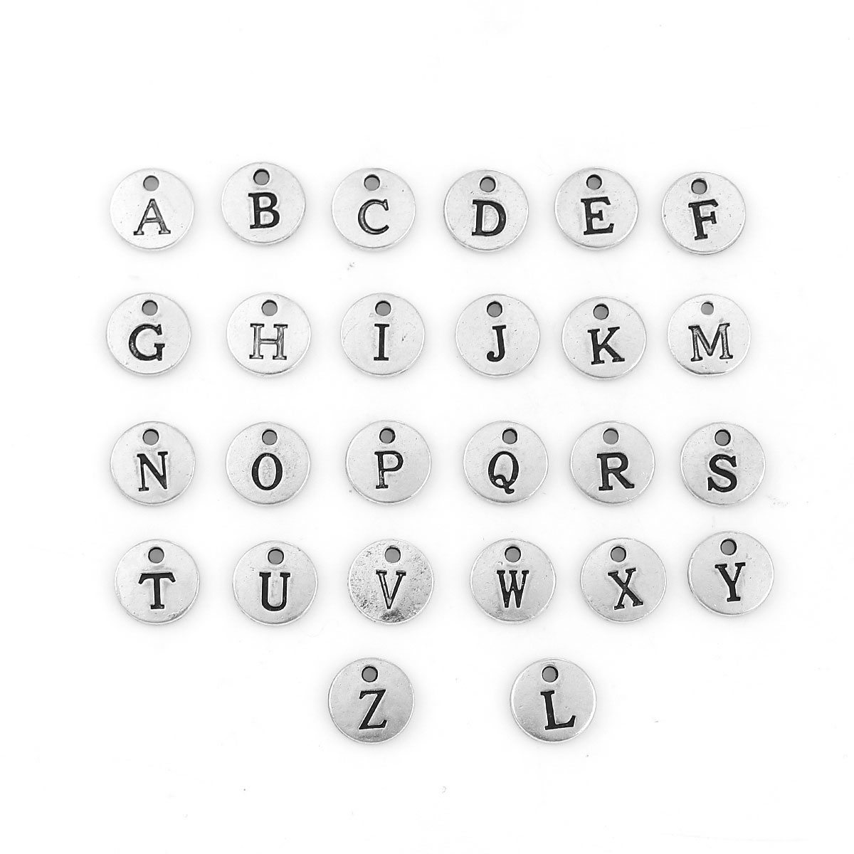 Charm  Round tag letter "R"