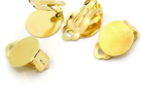 Örhängesämne - Clips guld - 2