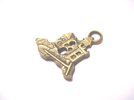 Charm,  Castle  bronze plated, - 2