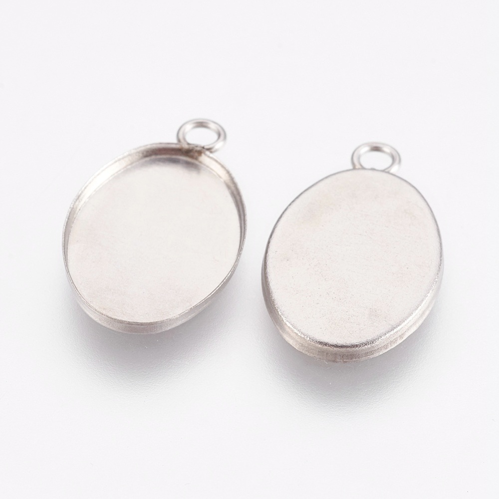 Cabochon Setting  ,stainless steel, Oval 13.5x10mm