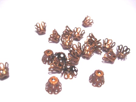 Pärlhattar, 7mm, 20st -Koppar