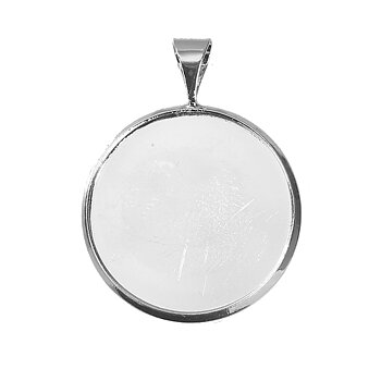 Cabochonhållare, rund silver 18mm
