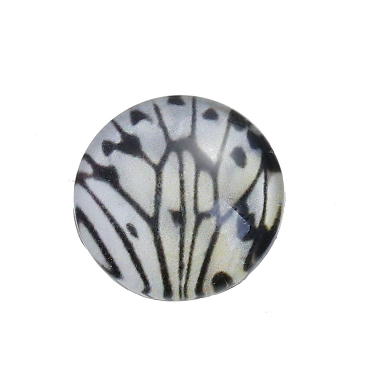 Cabochon in glass  Round 12mm, butterfly wings - 3