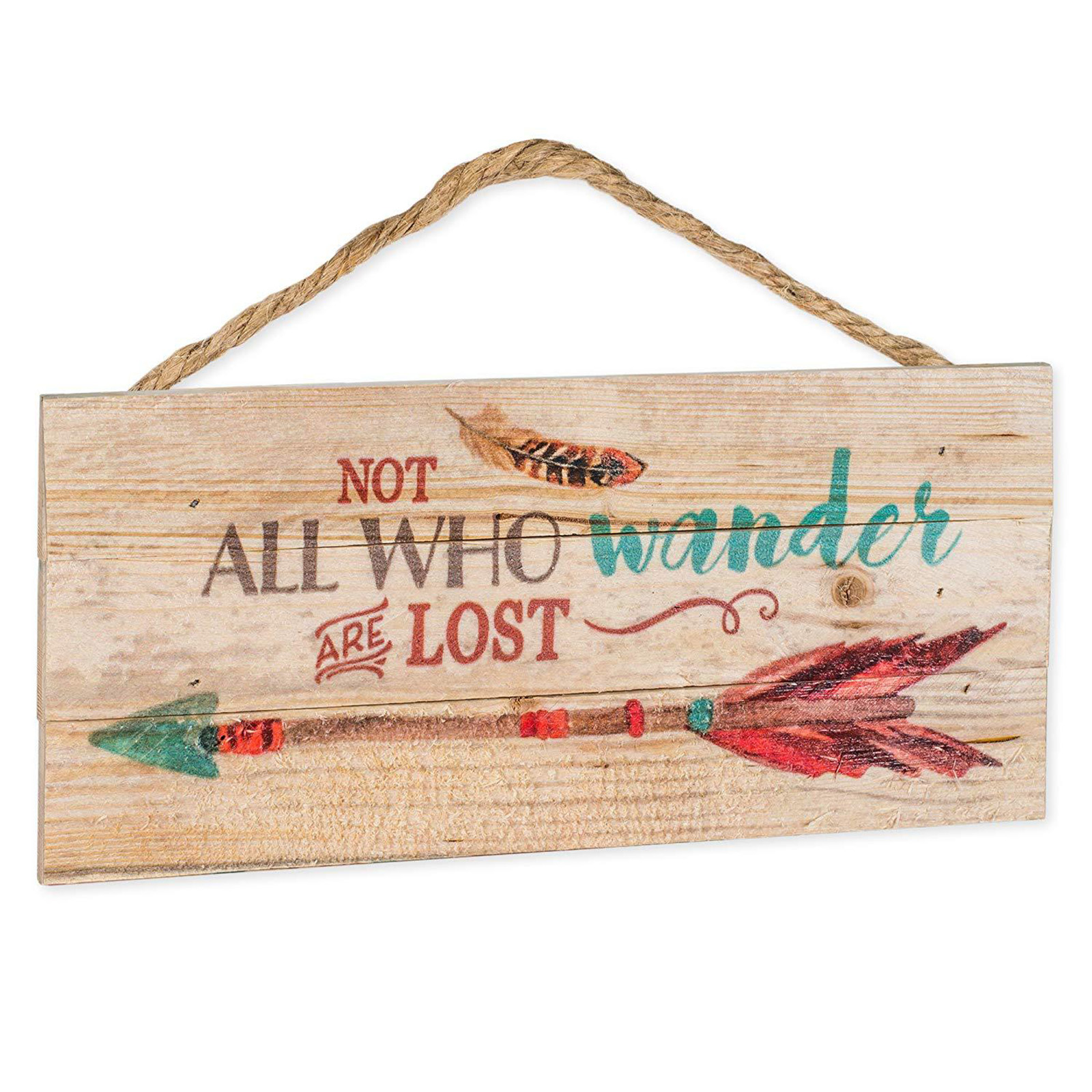 Wood hanging "Not all who wander are lost"