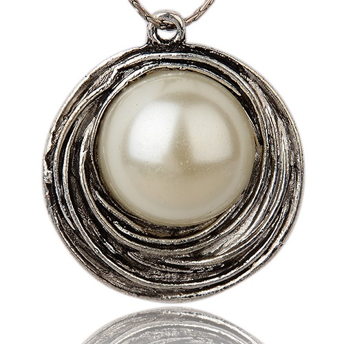 Large Luxury pendant, Round m large pearl 46mm