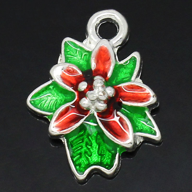 Charm   Enameld  christmas flower