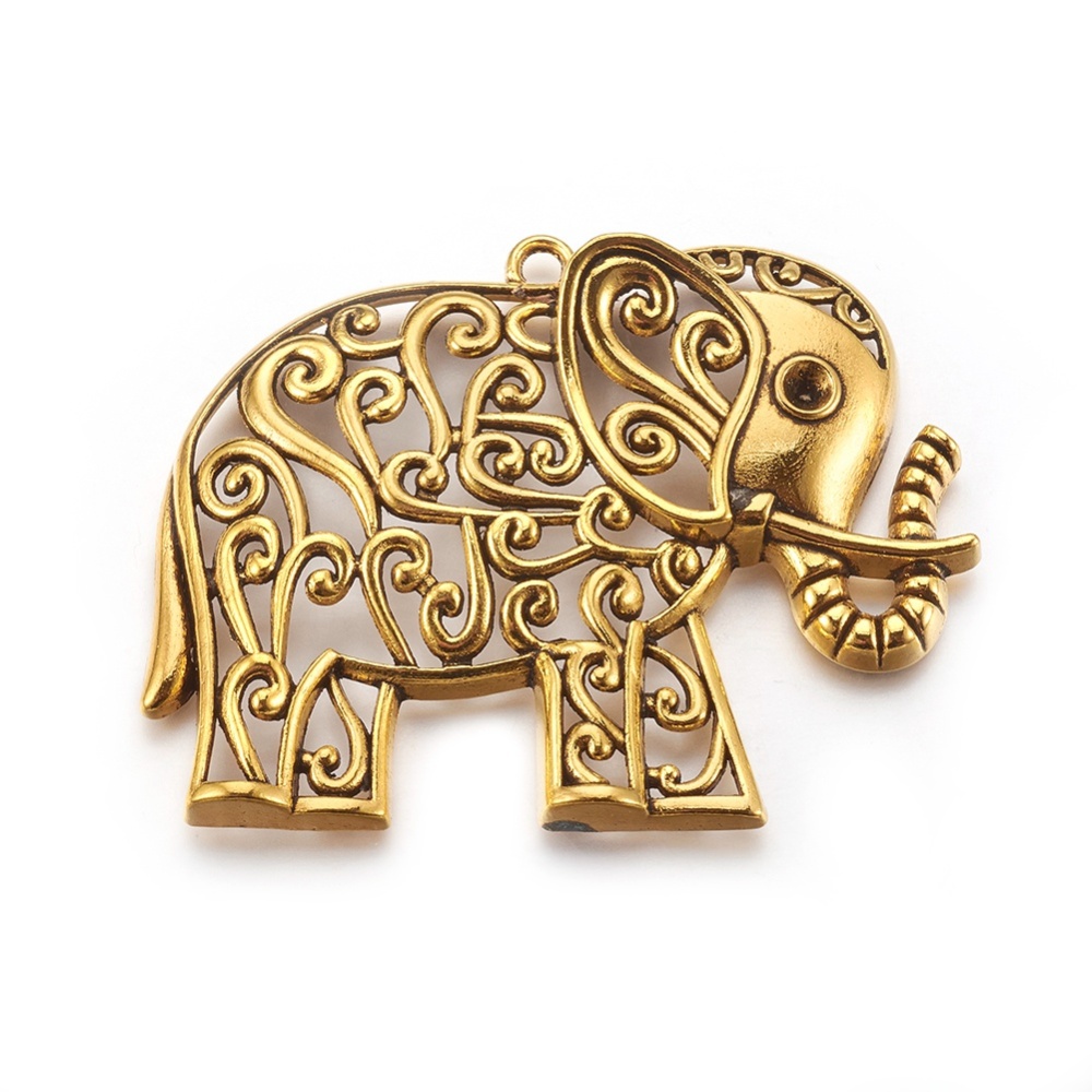 Charm   elephaant large pendant, gold
