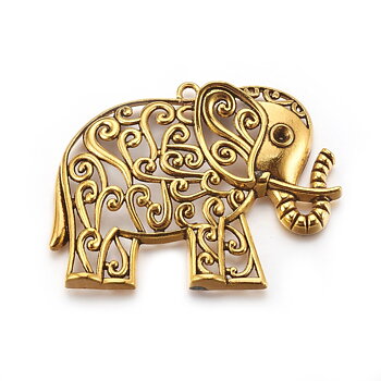 Charm   elephaant large pendant, gold