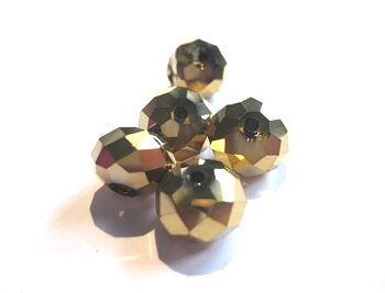 Facetterad , 10mm,  Guld