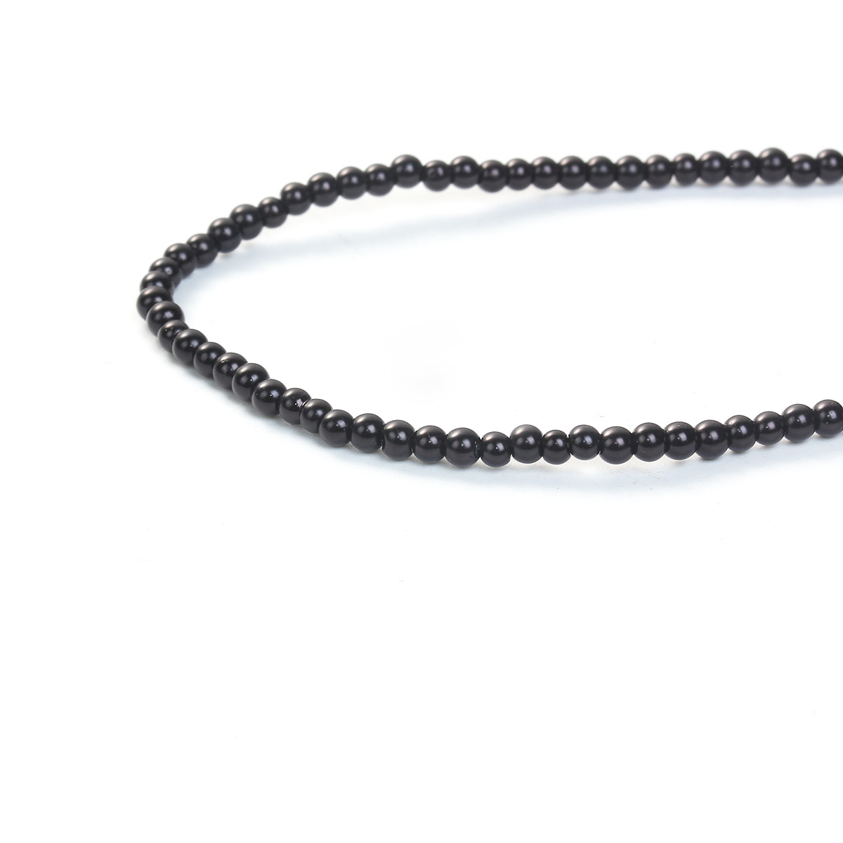 Waxed Glass beads, 3mm Black