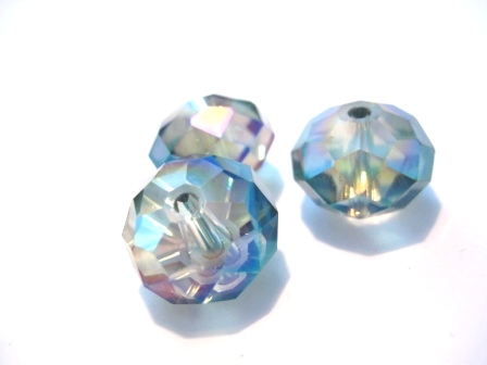 Faceted,  blue metallic 14mm