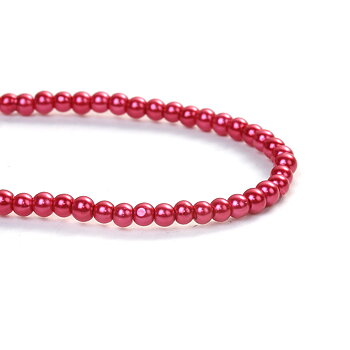 Waxed Glass beads, 3mm  winered pink