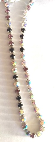 Strass-Kedja - Silver,  Lila /Clear AB nyans, SS10 - 2