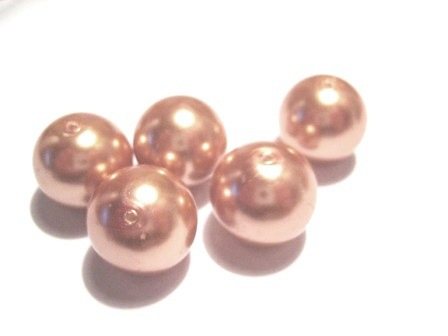Waxed Glass Beads, 16 mm champagne