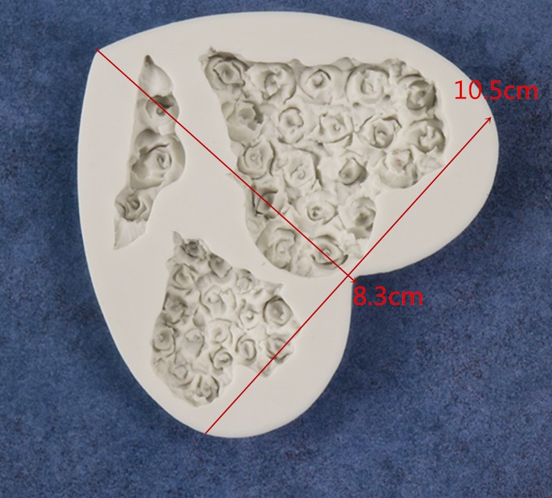 Silicone Resin Mold  Hearts & roses - 2