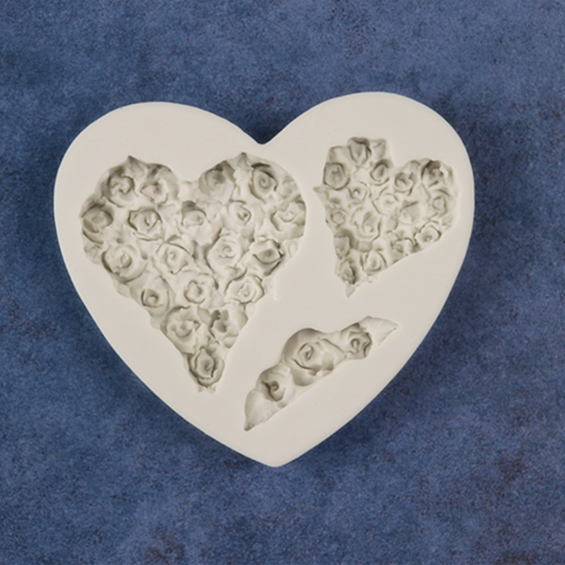 Silicone Resin Mold  Hearts & roses