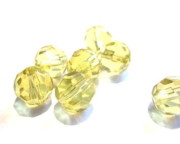 Faceted round, 8mm, Yellow